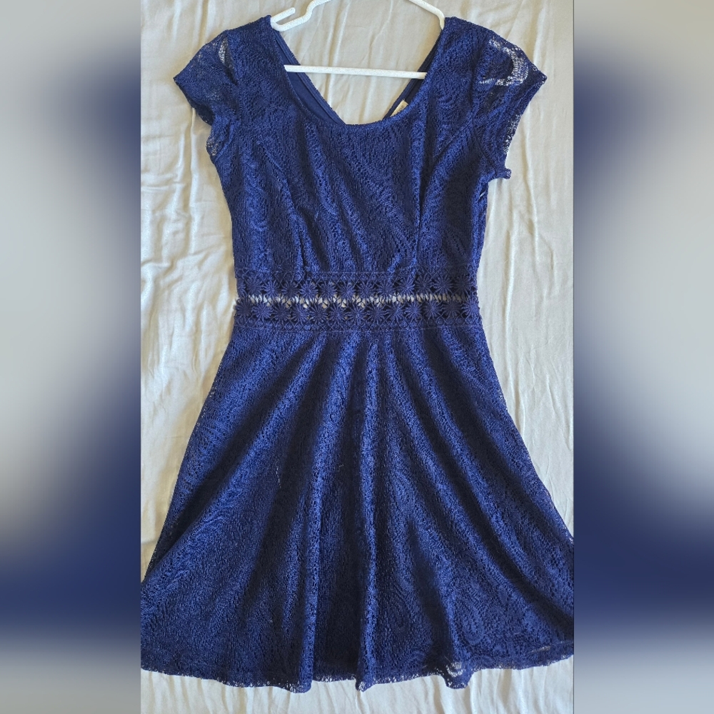 Charlotte Russe Navy Blue Lace Dress